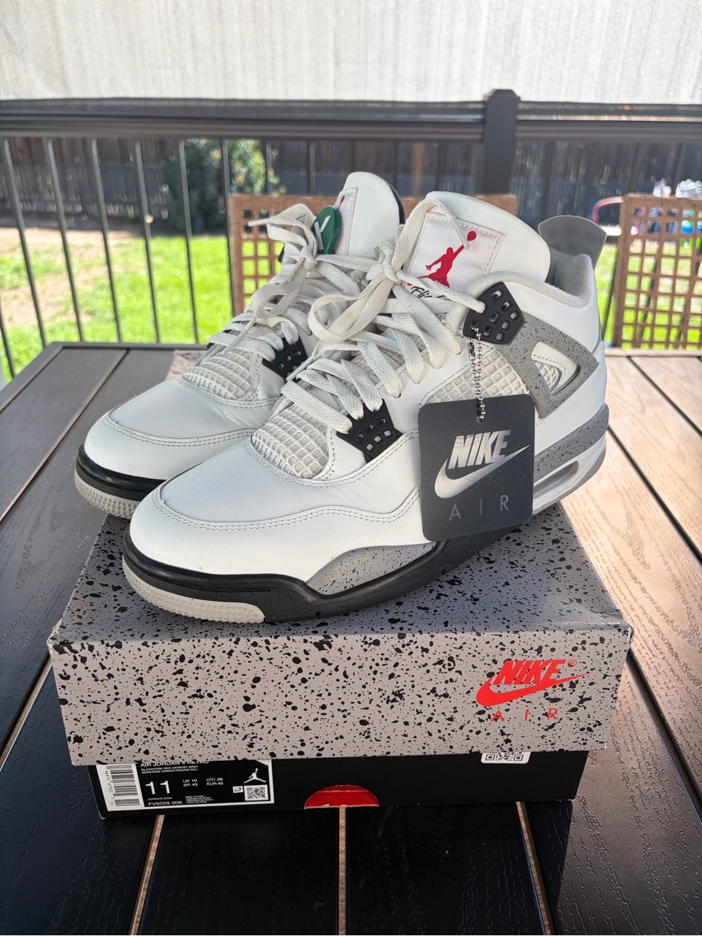 Nike Air Jordan 4 Retro Men's Shoes - White/Gray